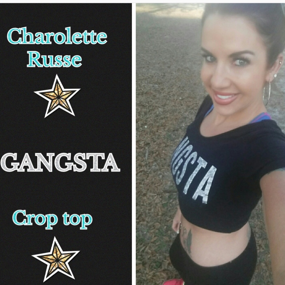 "GANGSTA" crop top from Charolette Russe